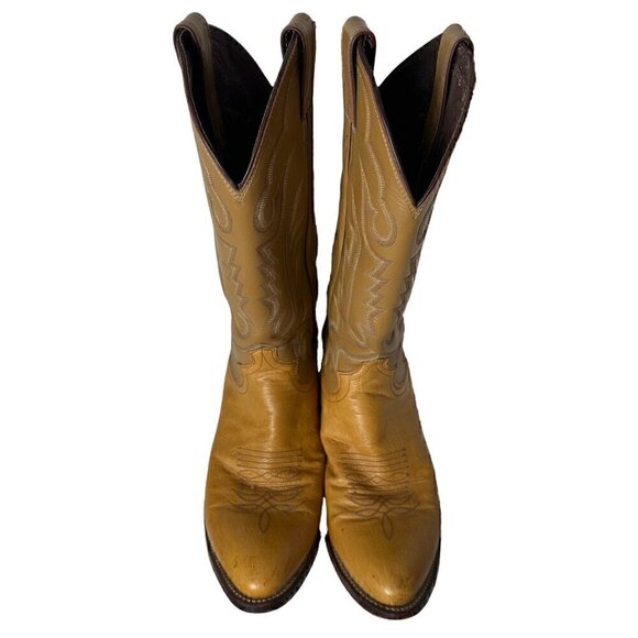 Justin 8737 Boots Smooth Butterscotch Ostrich Leather size Men's 8.5 - Picture 8 of 10